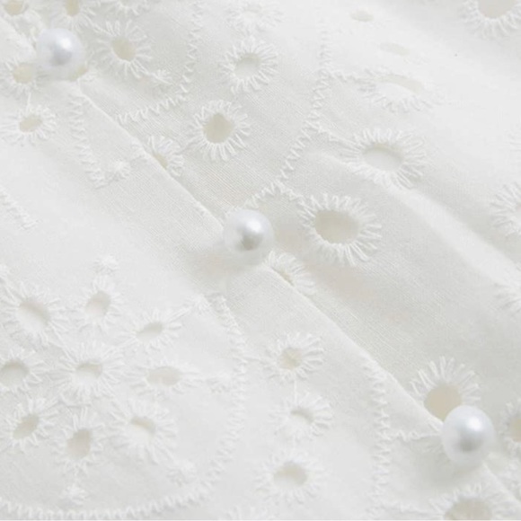 Women's Embroidery Pearl Button Down Dress V Neck Spaghetti Strap Maxi Dress - Picture 4 of 5